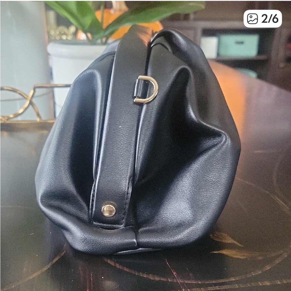 A New Day Classic Black Women’s Clutch Bag with Gold Chain - Picture 2 of 3